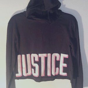 BLACK JUSTICE CROPPED HOODIE | CROPPED - Girl's Size 8 - $12